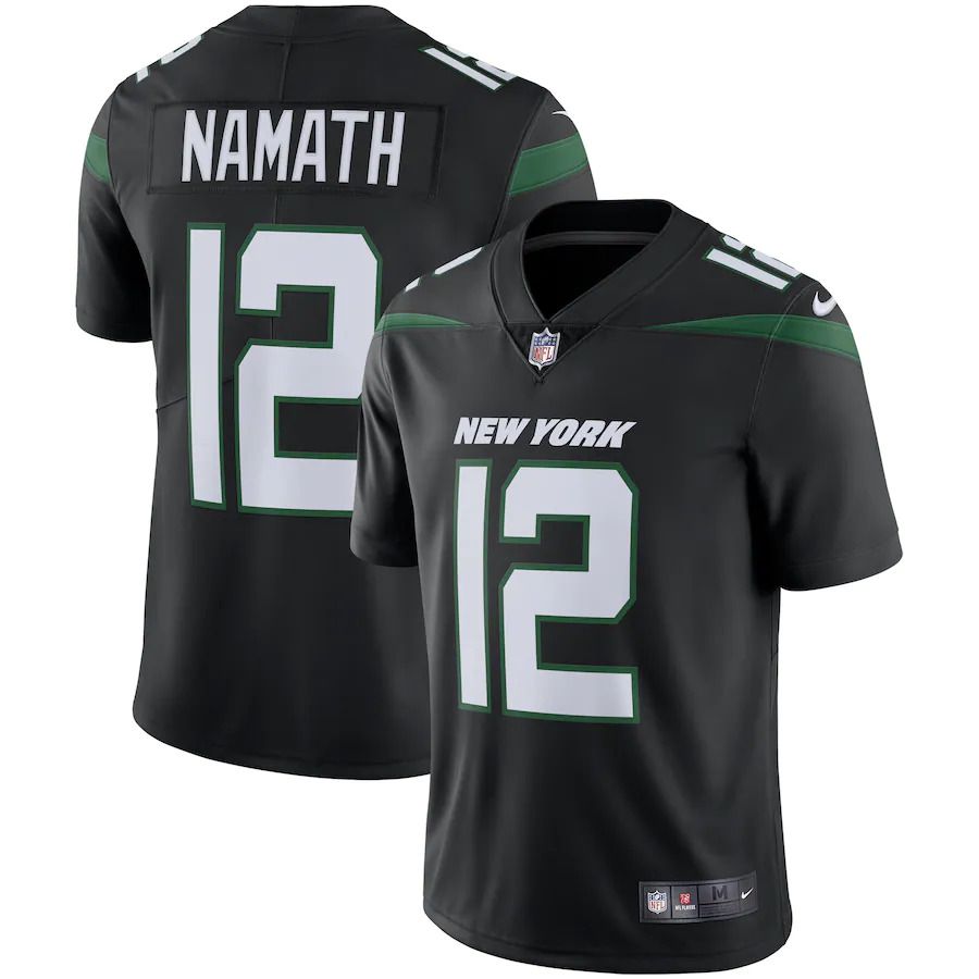 Men New York Jets #12 Joe Namath Nike Stealth Black Retired Player Limited Team NFL Jersey->new york jets->NFL Jersey